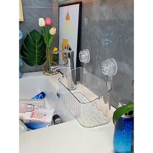EUNICE Suction Cup Wall Mounted Rotating Bathroom Storage Rack With Hook Punch-free Kitchen Spice Storage Rack Multi-purpose浴室收纳盒