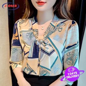 Z-ONER Women's Blouse: A Guide to Cropped Sleeve Printed Chiffon Shirts