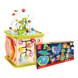 Hape | Hộp Trò Chơi Nông Trại Vui Vẻ & Bộ Ghép Hình Động Vật cho Bé 1+