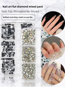 MONLEYTA | Diamond Pearl Butterfly Knot Nail Art Decorations Flat Bottom Glass Decorative Patches Manicure Tools Small Accessories