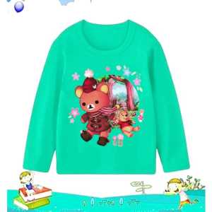 Kaos lengan panjang anak usia 1-12 tahun bear n friend printing DTF