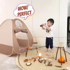 Kids Camping Toys Set with TentKids Play Tent Outdoor Toys Camping Tool 34PCS Set Gift Idea for Kids