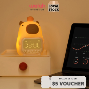 Capybara Smart Desktop Night Light USB Rechargeable Alarm Clock Dual Alarms Snooze Dimming