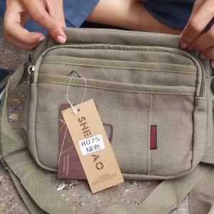 Tas Slempang Pria Tas Pria Sling Bag Pria Waisbags Pria Tas Selempang Laki Import Bahan Kanvas 8075