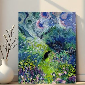 Acrylic Paint By Numbers Floral Cat painting By Numbers on Canvas Coloring By Number for Adults Paint Digital Art