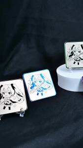 Lencana Cermin Membuat Papan Nama Keluli Tahan Karat Bulat Guzi Anime Peripl Square Metal Lencana