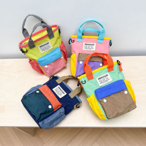 clu Color blocked shoulder bag dopamine color matching letter diagonal sling bag outdoor sports bag ulc