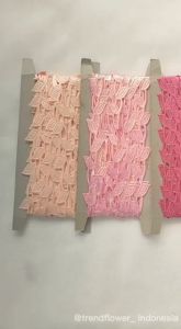 Renda DAUN Bunga Kecil 3cm bahan satin cetak per meter hiasan bunga aksesoris manik manik