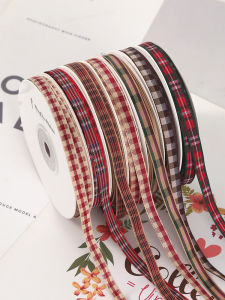 Handmade DIY Plaid Ribbon Fabric Belt for Gift Box Packaging Silk Ribbon Butterfly Knot Home Sewing Materials And Tools