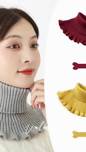 EELHOE | Warm Knitted Fake Collar Woolen Women Turtleneck Knitted False Fake Collar Detachable Neck Scarf Thicken Windproof Fake Collars