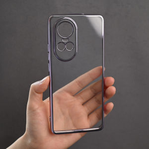 For OPPO Reno 10 Reno10 Pro Plus Pro+ 5G Casing Transparent Soft TPU Plating Edge Phone Case Cover