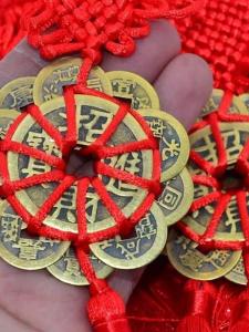 Pure Copper Wudi Coin Door Hanging Decoration Lucky Charm Bedroom Entrance Threshold Pressing Good Luck Chinese Style Home Decor