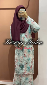 Nanees Telekung Set Kurung Moden design bunga dengan Batu