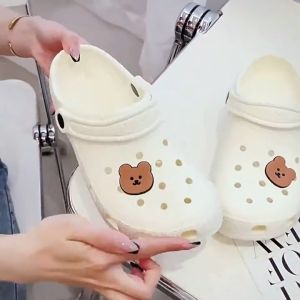 Lollipop Fashion 💝 Ready Stock 💝 Shoes Cute Bear Crocs Soft Home Slippers Indoor Slipper House Slipper Perempuan Murah dan Cantik Crocs
