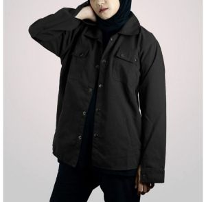 Jaket Kemeja Semi Parka Wanita Tahan Cuaca Hangat Hijau Kuning Merah Hitam Abu-abu Cokelat Biru Pakaian Musim Gugur & Musim Dingin