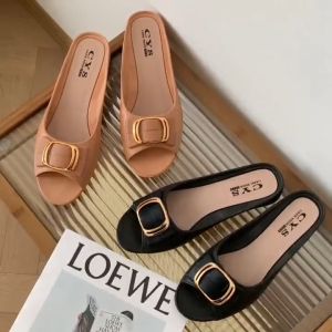 Sandal Selop Wanita Heel Slip On PVC Korean Style Trendy Stylish Nyaman Empuk COD SPT-100