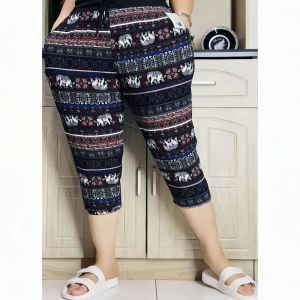 Plus Size  Floral Tokong Pants  For Women (fit up 3XL 40 waist) Stretchable Quality Crepe Fabric