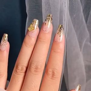 Kertas Foil Aluminium serpihan Nail art Hiasan kuku Gold Silver aksesoris flakes  nail art premium