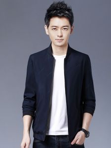 ROMON | Romon Mens Baseball Collar Jacket Short Flight Style Windproof Spring Autumn New Fashion Casual Coat Polyester Fiber 100%