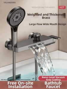 YALANDENG | Copper Bathtub Waterfall Tap Mixing Water