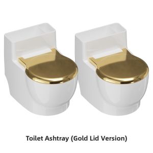 Creative Home Toilet Bowl Wall-Mounted Thickened with Lid Bathroom Ashtray No Drilling Required Decorative Accessories