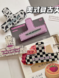 Retro American Acrylic Clip Notes Holder Long Tail Document Storage Student Stationery Receipts Organizer Small Clip High Aesthetic Value