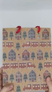2A Christmas  Kraft Paper Bag Gift Bag Party Bag for Christmas Holidays (HMC054S)