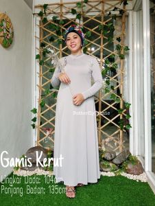 Gamis Muslimah Wanita / Gamis Polos leher kerut / Gamis Jersey / Gamis Mayung / Dress Syari / Bahan Jersey Premium