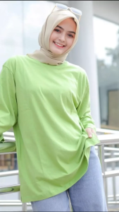 KAOS OVERSIZE POLOS SLIT ATASAN WANITA LENGAN 7/8 BELAH PINGGIR FOREVER BELI 4 GRATIS 1 ACAK