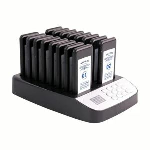 Wireless Calling System 16PCS Buzzer Beeper Bell Receivers for Restaurant Pager Food Court Cafe Bar Queue Call Sign Machine