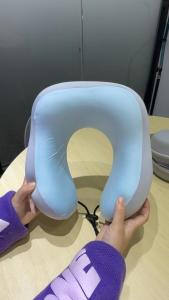 Ultra Light Compression Neck Pillow Memory Foam Comfort Portable Ergonomic Travel Airplane Neck Support Sleeping Pillow 脖套 可折叠脖枕