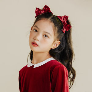 Red Butterfly Knot Hair Clip for Girls New Year Christmas Cute Hair Accessories Princess Style Childrens Fashion Accessories