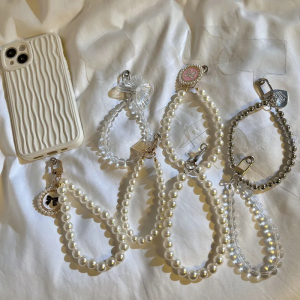 Móc Điện Thoại Hạt Ngọc Trai Ngắn Phong Cách Hàn Quốc Mới SIEWOLF Phụ Kiện Máy Ảnh CCD Móc Điện Thoại Đa Năng Dễ Thương