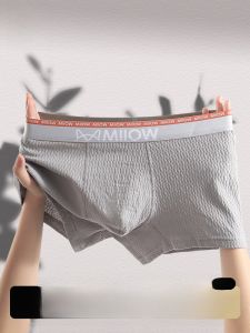 miiow | Mens Cotton Silk Underwear Pure Cotton Antimicrobial Boxer Shorts Comfortable Breathable Youth Fashion Mid Waist Briefs