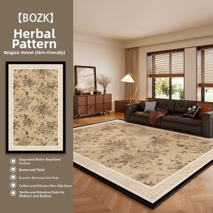BOZK | Vintage Style Home Use Slip Resistant Easy Care Waterproof Stain Resistant Carpet