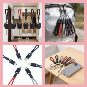 5-10PCS Short Finger Ring Phone Lanyard for iPhone Also for Keys Cameras and Flash Drives