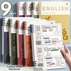 GLUECHEE | Error Correction Notebook Detachable Flexible Thick For Students English Math