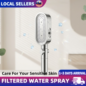 Premium High Pressure Shower Head with Multi-Layer Water Filter 3 Modes Anti-Clog Spa Handheld Kepala Set Mandian