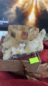 đế đá thạch anh tự nhiên clear quartz thanh tẩy năng lượng xấu cho trang sức mã 282