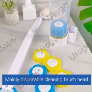Wall-mounted Disposable Toilet Brush Bowl Long Handle Toilet Bathroom Cleaning System Household Simple Toilet Brush With Replaceable Brush Head