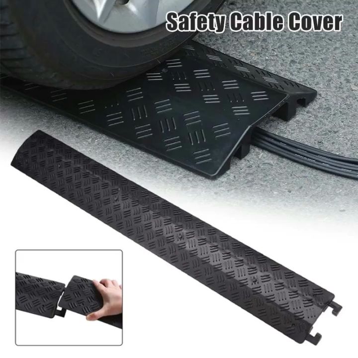【BOS】1M Cable Hose Cover Guard 1 Channel Wire Cord Floor Ramp Rubber ...