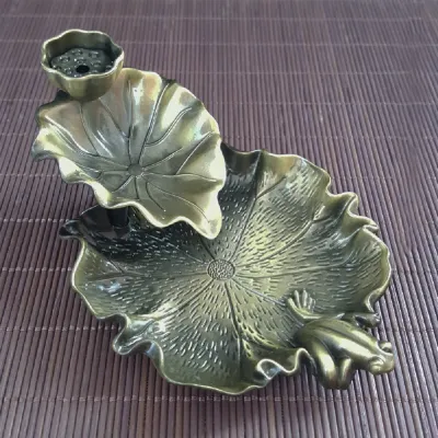 Incense Waterfall Incense Cone Burner Frog or Fish Backflow Insense Burner Metal Incense Burner Aromatherapy Ornament Home Yoga