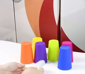 [SG Stocks] Stack Cup Game With Card for Kids Educational Montessori Toys Intellectual Enlightenment