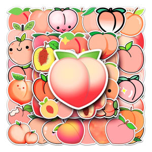 50PCS Peach Cartoon Personalized Creative Stickers Suitable for Water Bottles Suitcases Notebooks Waterproof Design