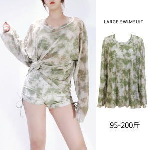 New Three-Piece Bikini Swimsuit Conservative Long Sleeve Cover up for plus Size Girls Thermal Vacation Body Cover up Swimwear