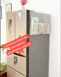 Cover Penutup Atas Kulkas Kantong Pouch Alas Mesin Cuci Taplak Meja Anti Debu Air Dust / Penutup Debu / KAin Penutup MLH H18