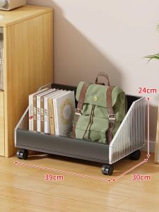 Student Books Storage Shelf Moveable with Wheels