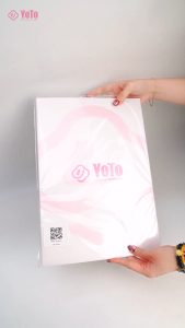 YOTO Pink Double Strap Lightweight Paper Tote Bag.