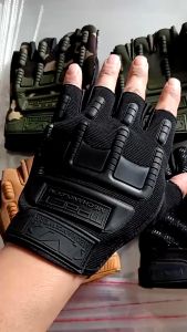 ถุงมือขี่มอเตอร์ไซค์ ถุงมือฟิตเนส กันกระแทก กันลื่น ถุงมือกีฬาแบบครึ่งนิ้ว ระบายอากาศได้ดี ตกปลา ขี่กีฬา กลางแจ้ง