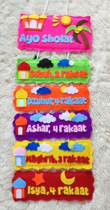 Hiasan dinding shalat 5 waktu gantungan dinding shalat 5 waktu hiasan kelas bisa bayar ditempat